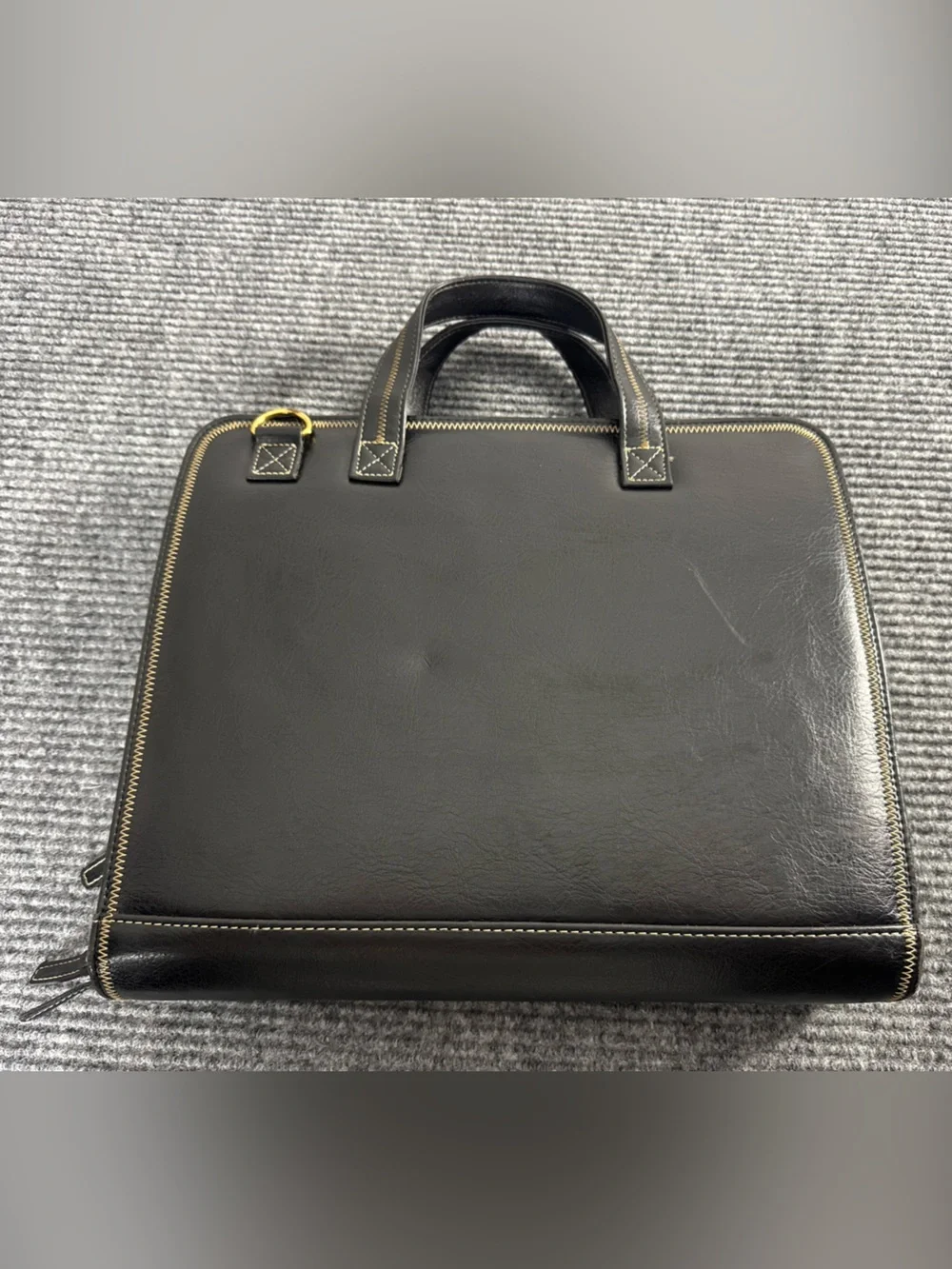 Franklin Covey Binder Briefcase Organizer With Double Handles Black Leather